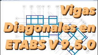 Vigas diagonales en ETABS V95 [upl. by Gurolinick]