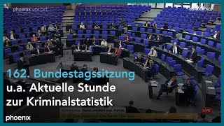 162 Sitzung des Deutschen Bundestags ua Akt Stunde zur Kriminalstatistik [upl. by Lula]