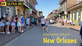 Bourbon Street Saturday Walking Tour in 4K  New Orleans [upl. by Rae941]