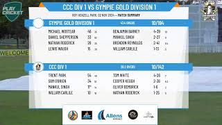 CCC DIV 1 v Gympie Gold DIVISION 1 [upl. by Yremogtnom]