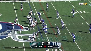 41yard TD Hurts and AJ Brown burn Giants for deepball score [upl. by Aretse]