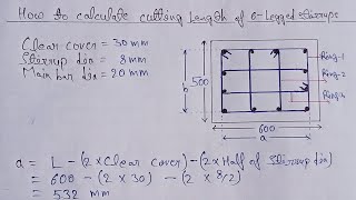 cutting length of 6 legged stirrups  6 legged stirrups beam and column [upl. by Nomit597]