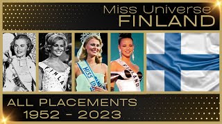 MISS UNIVERSE FINLAND  EVERY PLACEMENT 19522023 [upl. by Richara]