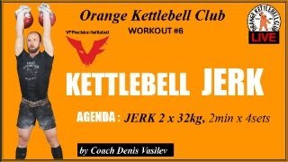 Kettlebell Sport Workout 6 JERK 2 x 32kg by Denis Vasilev with VF Precision Kettlebells [upl. by Kamilah]