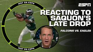 Peyton Manning is DUMBFOUNDED by Saquon Barkleys late drop that led to Falcons win 😮  ManningCast [upl. by Polly]