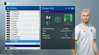 Algérie PES 2019 Visages et Maillots sur PS4 PC [upl. by Neri]