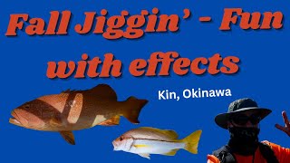 Fall Jiggin  fun with effects jigging okinawa kayakfishingvideo effects [upl. by Akinnej]