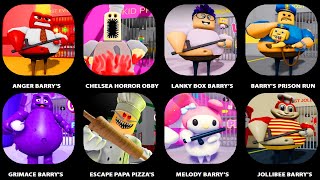 ANGER BARRYS PRISON RUN CHELSEA HORROR OBBY GRIMACE BARRYS ESCAPE THE PAPA PIZZERIA ROBLOX [upl. by Aitnis]