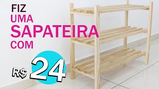 DIY  SAPATEIRA DE MADEIRA COM MENOS DE 30 REAIS [upl. by Gardy]