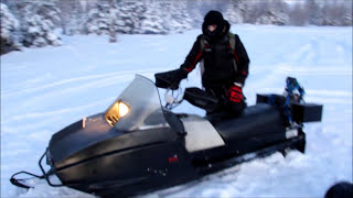 Our Skidoo Skandic 377r warming up at Jim Creek Alaska [upl. by Favien]