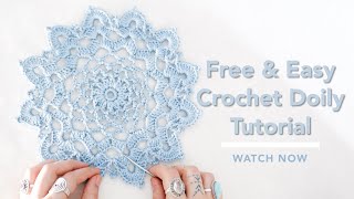 Easy Crochet Doily Tutorial For Beginners Quick Doily Pattern Flower Doily Crochet Pattern [upl. by Nobel]