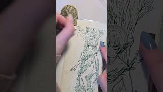 Hobonichi Weeks  Ink Drawing Practice  Tree Nymph hobonichi inktober fountainpendrawing [upl. by Niuq614]