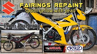 Raider150 fi fairings repaint  Spoon yellow  Raider fi [upl. by Ziladnerb967]