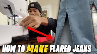 HOW TO MAKE FLARED JEANS IN 2023👖 [upl. by Llorrad]