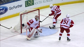 Dekeyser attempts to clear puck swats it into his own net instead [upl. by Adikam268]