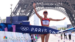 Yang Jiayu adds another chapter for China with womens race walk gold  Paris Olympics  NBC Sports [upl. by Elohcim]