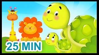 La famille Tortue  25 min  Comptines sur les animaux pour les bébés [upl. by Marino]