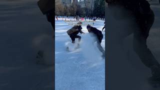 Different types of skaters stopping on the ice skate figureskating skating iceskating hockey [upl. by Anerahs]