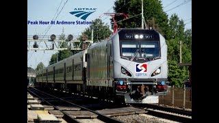 TVSSEPTA amp Amtrak Trains At Ardmore During Peak Hour [upl. by Biegel659]