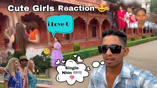 Girls Reaction  Cute Girls Reaction Taj Mahal Agra India  Full Video [upl. by Hendrika]