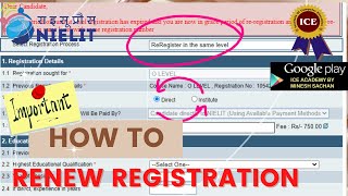 Nielit OA Level Registration Renew कैसे करे  How to renew o level registration [upl. by Brigida]