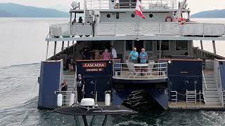 SUPER CAT CASCADIA PULLING OUT OF THE DOUGLAS CHANNEL [upl. by Urina]