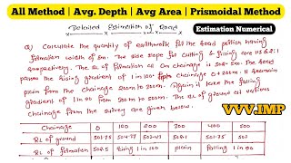 Road Detail Estimation  Theory  Numerical  All 3 method  Average Depth Area Prismoidal [upl. by Neemsay]