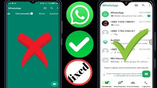 How to Fix WhatsApp chats Green Grey Screen Problem 2024 WhatsApp chats Not Opening Green Screen [upl. by Huskamp]