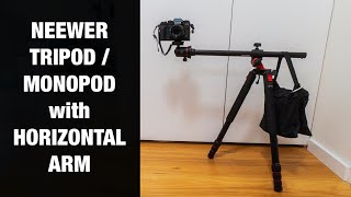 Neewer TRIPOD with HORIZONTAL ARM  Unboxing amp Review [upl. by Ydarg151]