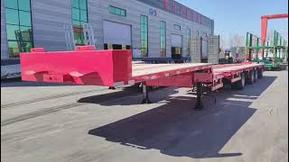 Low Flatbed Trailer Stretch Flatbed Trailer Low Bed Trailer Factory [upl. by Butte]