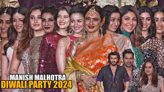 Celebrities arrives at Manish Malhotra Diwali 2024  Starstudded Party  Rekha Shraddha [upl. by Ethben]