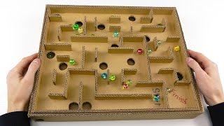 Board Game Marble Labyrinth from Cardboard  How to Make Amazing Game [upl. by Gilford]