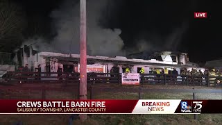 Crews battle barn fire in Lancaster County [upl. by Mirisola]