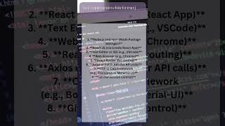 Basic requirements creating websites in react js 100 coding reels short shorts reactcourse [upl. by Coffin]