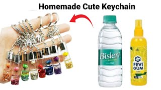 How to make Keychain at homeHomemade bottle KeychainDiy gift keychainBTS keychaincute Keychain [upl. by Ramin]