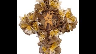 Twig Cross with Burlap Video Tutorial by Trendy Tree [upl. by Drummond505]