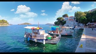 A walk through Skiathos Town in summer 2020 4K [upl. by Ydoc822]