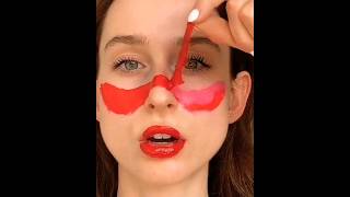 Wow peel off lipstick satisfying video satisfyingmakeuplipstick hackpeel off lipstickblush hack [upl. by Parsaye96]