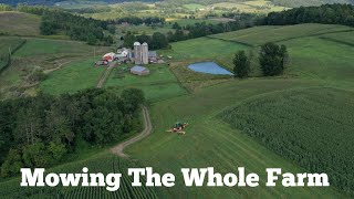 Mowing 2nd Cutting Dry Hay In Record Time [upl. by Nappy]