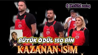 MASTERCHEF TÜRKİYE 8 KASIM 2024 BÜYÜK ÖDÜLÜ KİM KAZANDI 150 BİN TL KAZANAN İSİM BELLİ OLDU [upl. by Ryhpez]