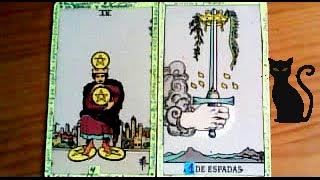 Combinaciones tarot con el CUATRO de OROS  ARCANOS MENORES DE ESPADAS Por TARA [upl. by Nairot]