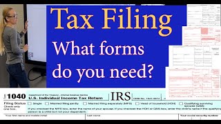 Tax forms documents needed to file your IRS 1040 tax return W2 1099 SSA Schedule C 1098 div [upl. by Kerstin763]