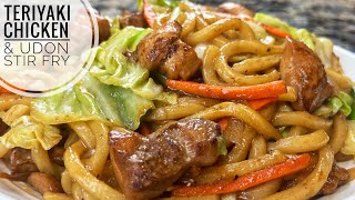 Teriyaki Chicken And Udon Stir Fry  Easy Teriyaki Udon Recipe [upl. by Nnahgaem]