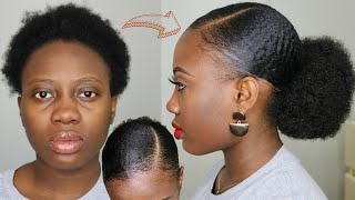 4C Natural Hair Doesnt Slick Down LOOK AT WHAT SHE DID Slick down Short 4C Natural Hair Tutorial [upl. by Ariaj]