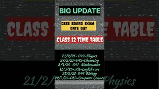 cbseCLASS10amp12 BOARD EXAM 2025 TIMETABLE2025boardexam [upl. by Anees]