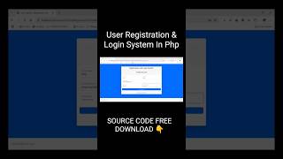 User Registration And Login System In Php Free Source Code userregistration eregistration [upl. by Lraep]