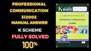 312002 PROFESSIONAL COMMUNICATION LAB MANUAL MANUAL ANSWER  MSBTE KSCHEME diplomacy [upl. by Rowland]