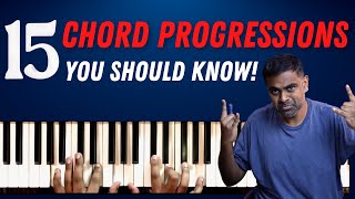 15 of the MOST Popular Chord Progressions on Piano [upl. by Kalb]