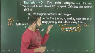 Ex40 Electric Charges and Fieldtwo point charges q12uc and q24uc are placed at distance 1m ap [upl. by Nafets]