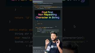 Find First Non Repeating Character In String coding javaframework programming [upl. by Ennairek8]